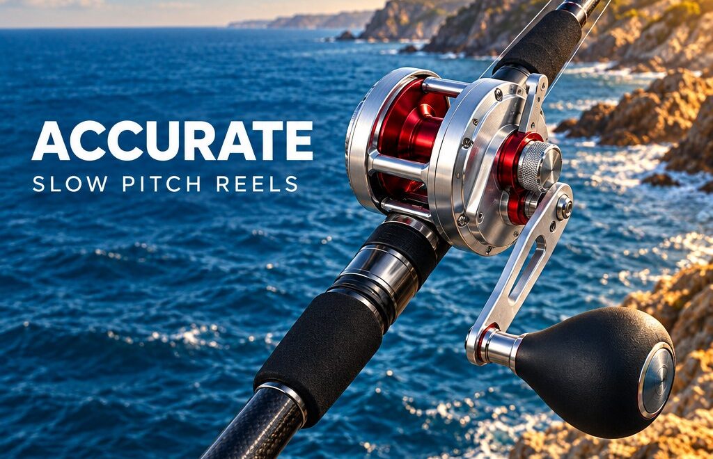 ACCURATE slow pitch reels — illustrative jigging reel banner