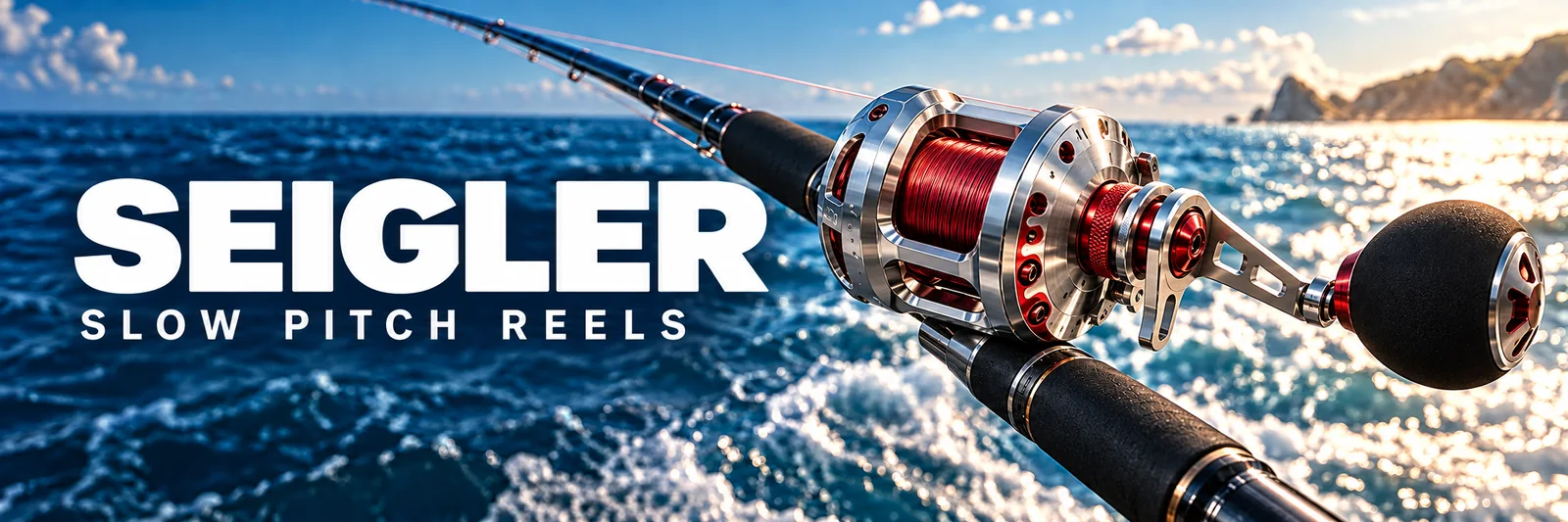 Seigler slow pitch reels — illustrative jigging reel banner