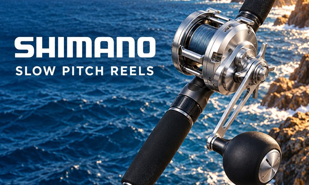 SHIMANO slow pitch reels — illustrative jigging reel banner